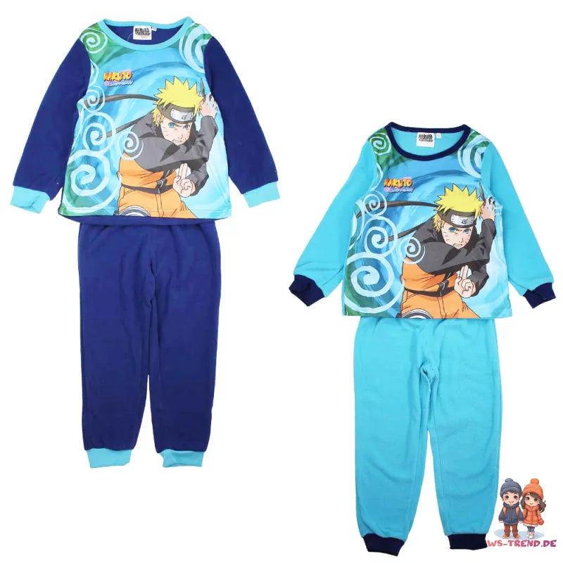 Anime Naruto Shippuden Fleece Jungen Langarm Schlafanzug Pyjama - WS-Trend.de 116-152