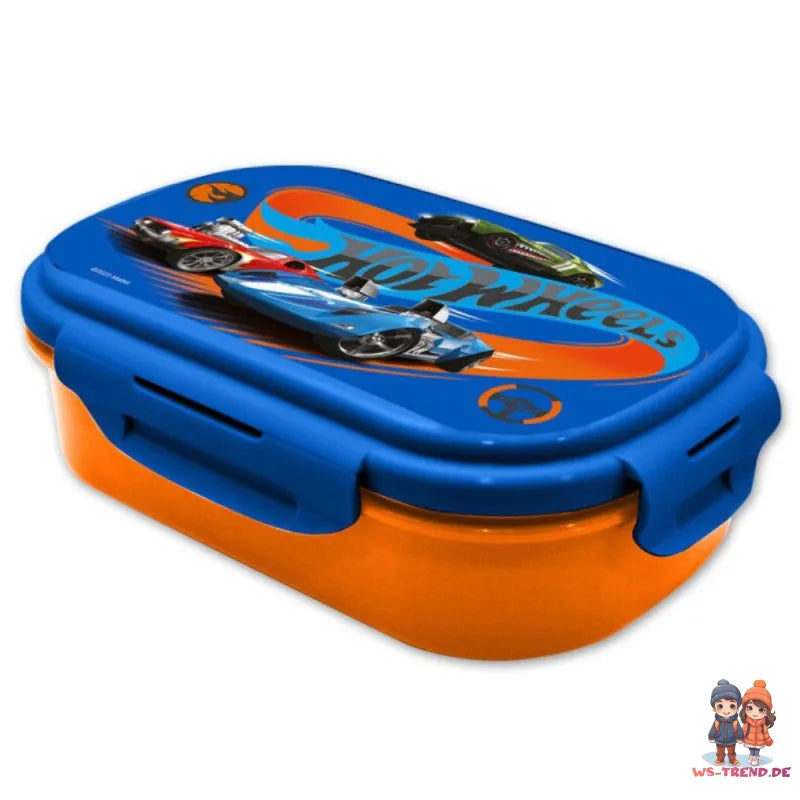 Hot Wheels 2 tlg Kinder Lunch Set Brotdose Göffel Gabel Löffel 21 x14 x 6 cm - WS-Trend.de