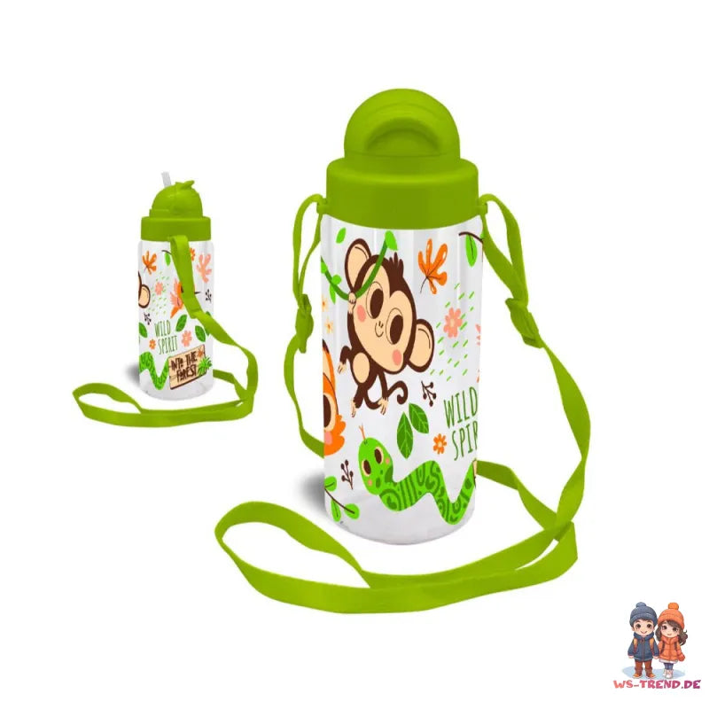 Waldtiere Affe Reh 2tlg. Kinder Lunch Set Brotdose plus Trinkflasche 500 ml - WS-Trend.de
