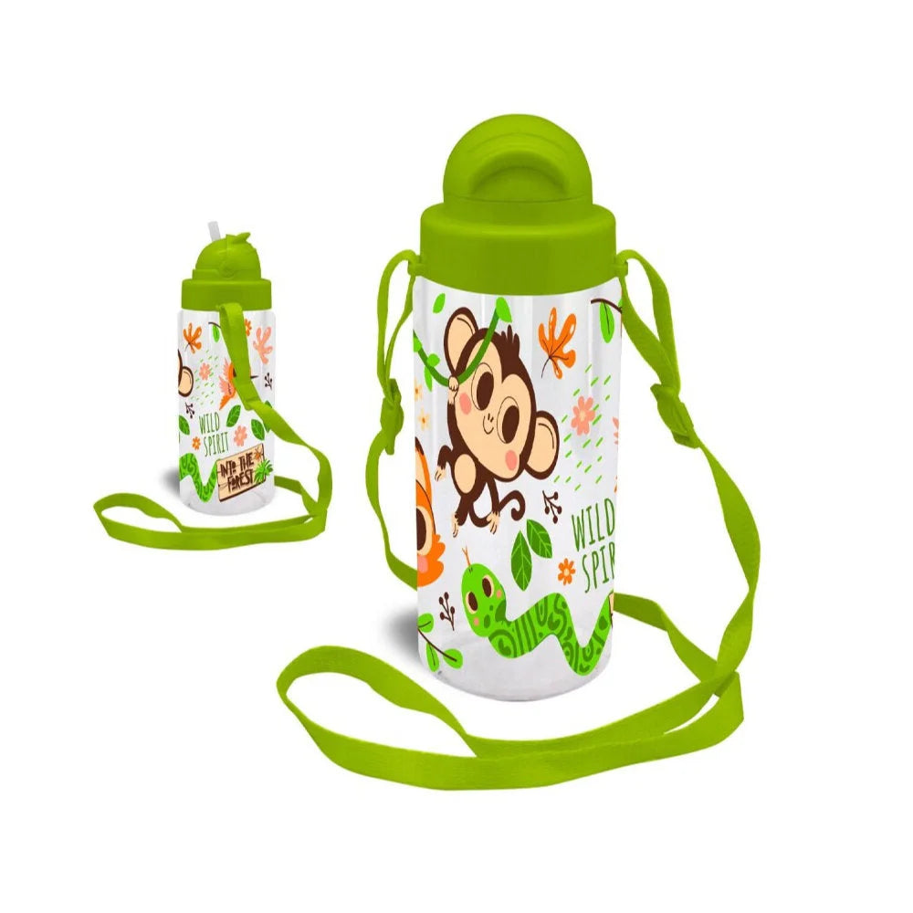 Waldtiere Affe Reh 2tlg. Kinder Lunch Set Brotdose plus Trinkflasche 500 ml - WS-Trend.de