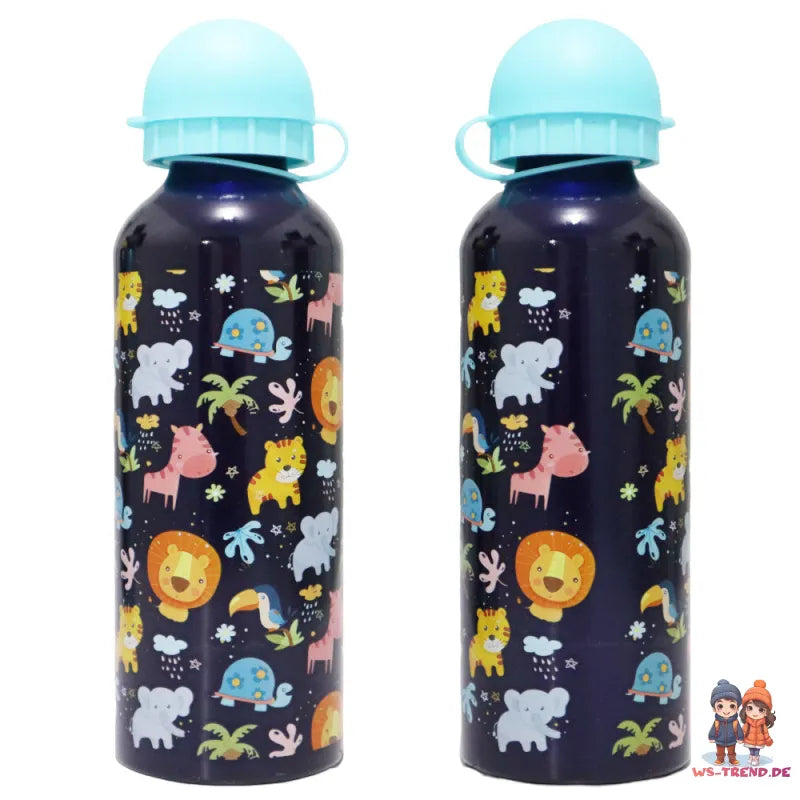Jungle Friends 3 tlg Kinder Lunch Set Brotdose Alu Trinkflasche 500 ml Göffel - WS-Trend.de