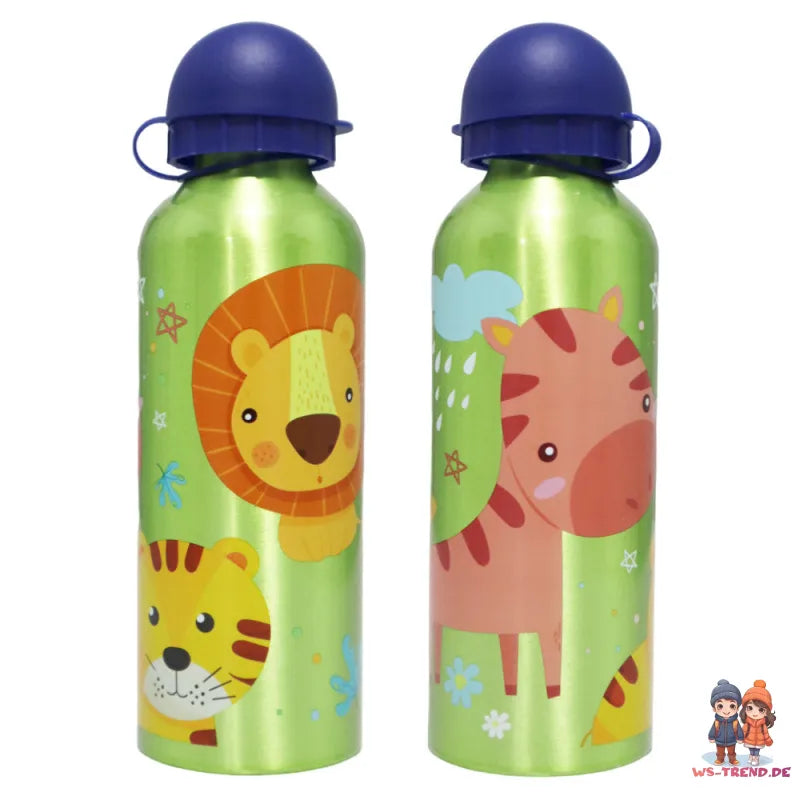 Jungle Friends 2 tlg Kinder Lunch Set Brotdose Alu Trinkflasche 500 ml Geschenk - WS-Trend.de