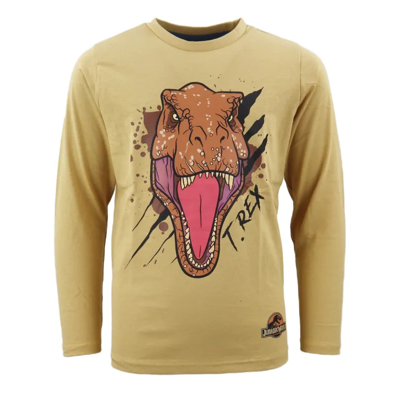 Jurassic World Kinder langarm T-Shirt - WS-Trend.de Shirt Gr. 104 - 128 Jungen Dinos T-Rex Baumwolle