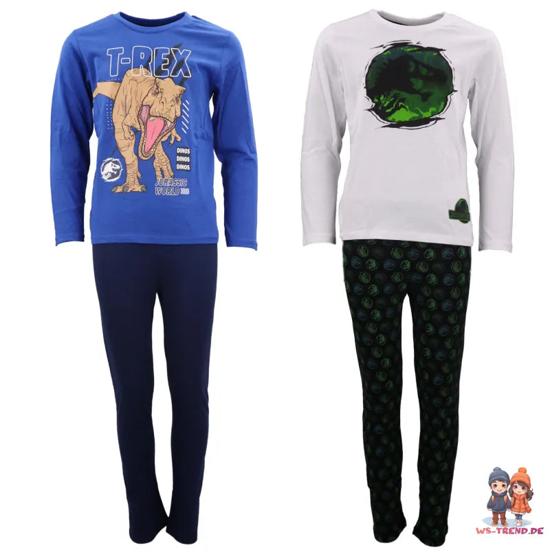 Jurassic World T-Rex Kinder Schlafanzug Pyjama - WS-Trend.de Jungen 104-128 Baumwolle