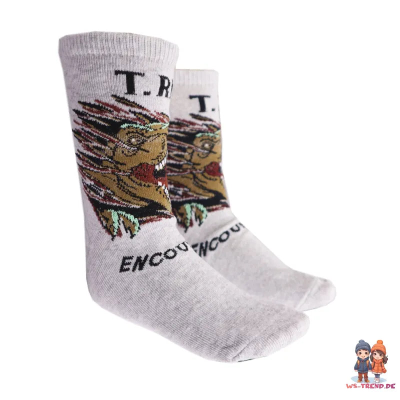 Jurassic World T-Rex lange Kinder Socken 2er Pack - WS-Trend.de Gr. 27 bis 38 für Jungen