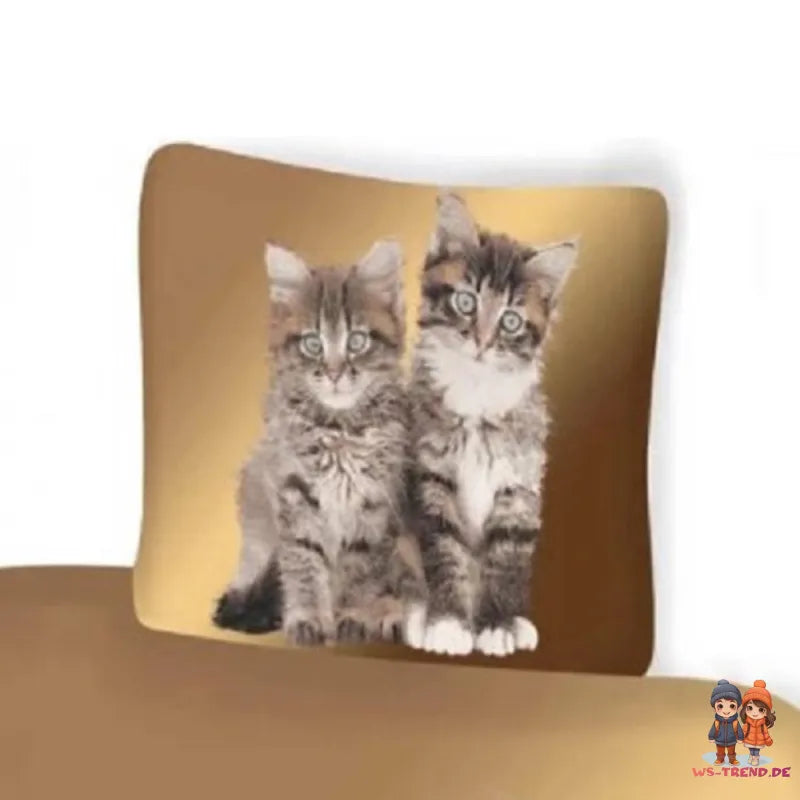 Katzen Bettwäsche 2tlg Set 135x200 80x80 cm Garnitur 100% Baumwolle - WS-Trend.de