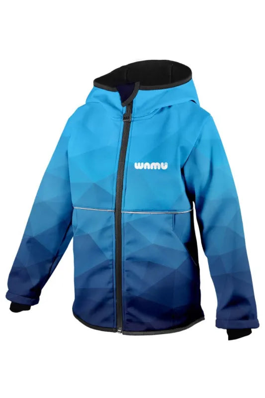 WAMU Mosaic Softshelljacke Kinder Jungen Jacke mit Kapuze - WS-Trend.de Gr. 98 -128
