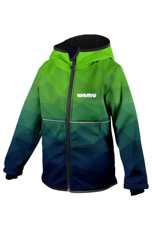 WAMU Mosaic Softshelljacke Kinder Jungen Jacke mit Kapuze - WS-Trend.de Gr. 98 -128