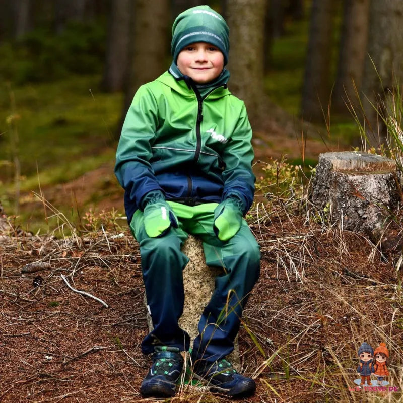 WAMU Mosaic Softshelljacke Kinder Jungen Jacke mit Kapuze - WS-Trend.de Gr. 98 -128