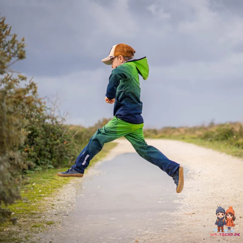 WAMU Mosaic Softshelljacke Kinder Jungen Jacke mit Kapuze - WS-Trend.de Gr. 98 -128