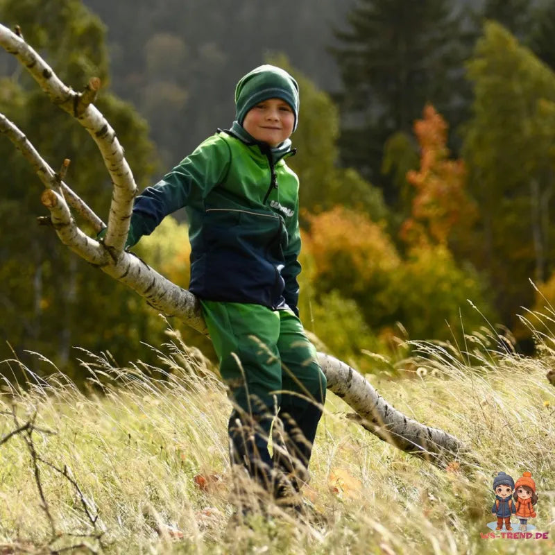 WAMU Mosaic Softshelljacke Kinder Jungen Jacke mit Kapuze - WS-Trend.de Gr. 98 -128