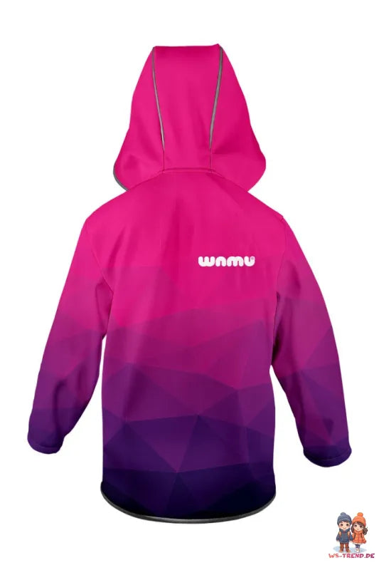 WAMU Mosaic Softshelljacke Kinder Jacke mit Kapuze - WS-Trend.de Die Gr. 98-128