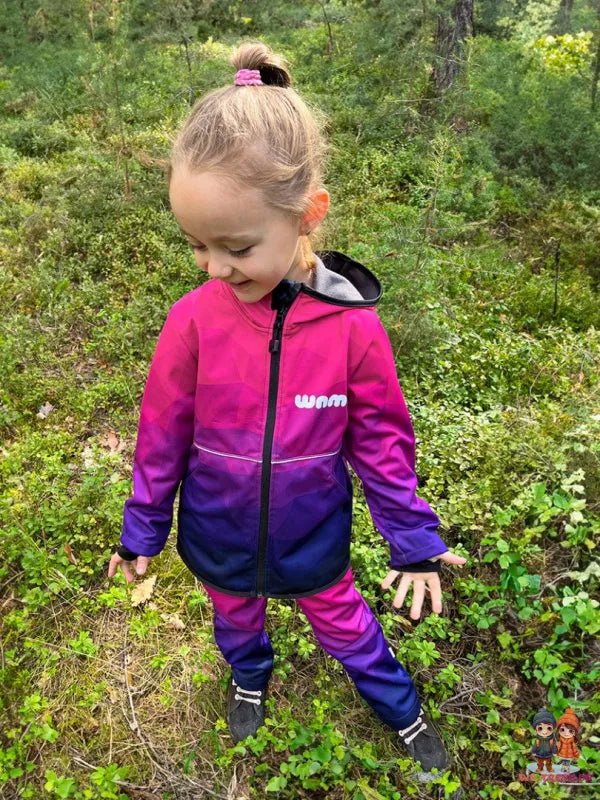 WAMU Mosaic Softshelljacke Kinder Jacke mit Kapuze - WS-Trend.de Die Gr. 98-128