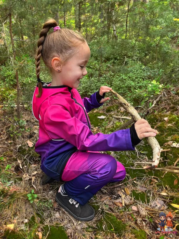 WAMU Mosaic Softshelljacke Kinder Jacke mit Kapuze - WS-Trend.de Die Gr. 98-128