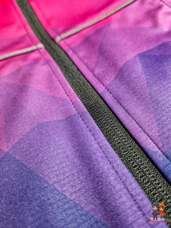 WAMU Mosaic Softshelljacke Kinder Jacke mit Kapuze - WS-Trend.de Die Gr. 98-128