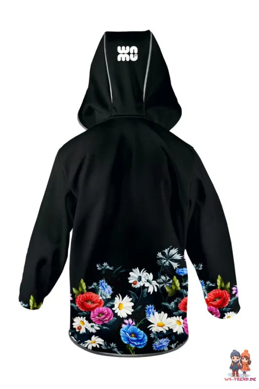 WAMU Wild Flowers Softshelljacke Kinder Jacke mit Kapuze - WS-Trend.de Gr. 104-128
