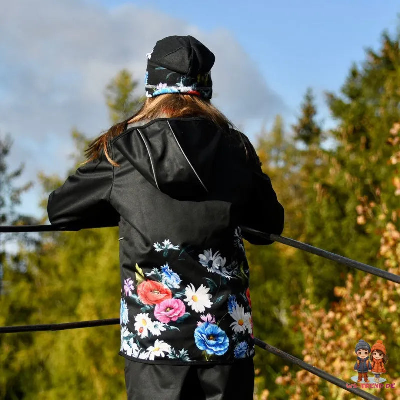WAMU Wild Flowers Softshelljacke Kinder Jacke mit Kapuze - WS-Trend.de Gr. 104-128