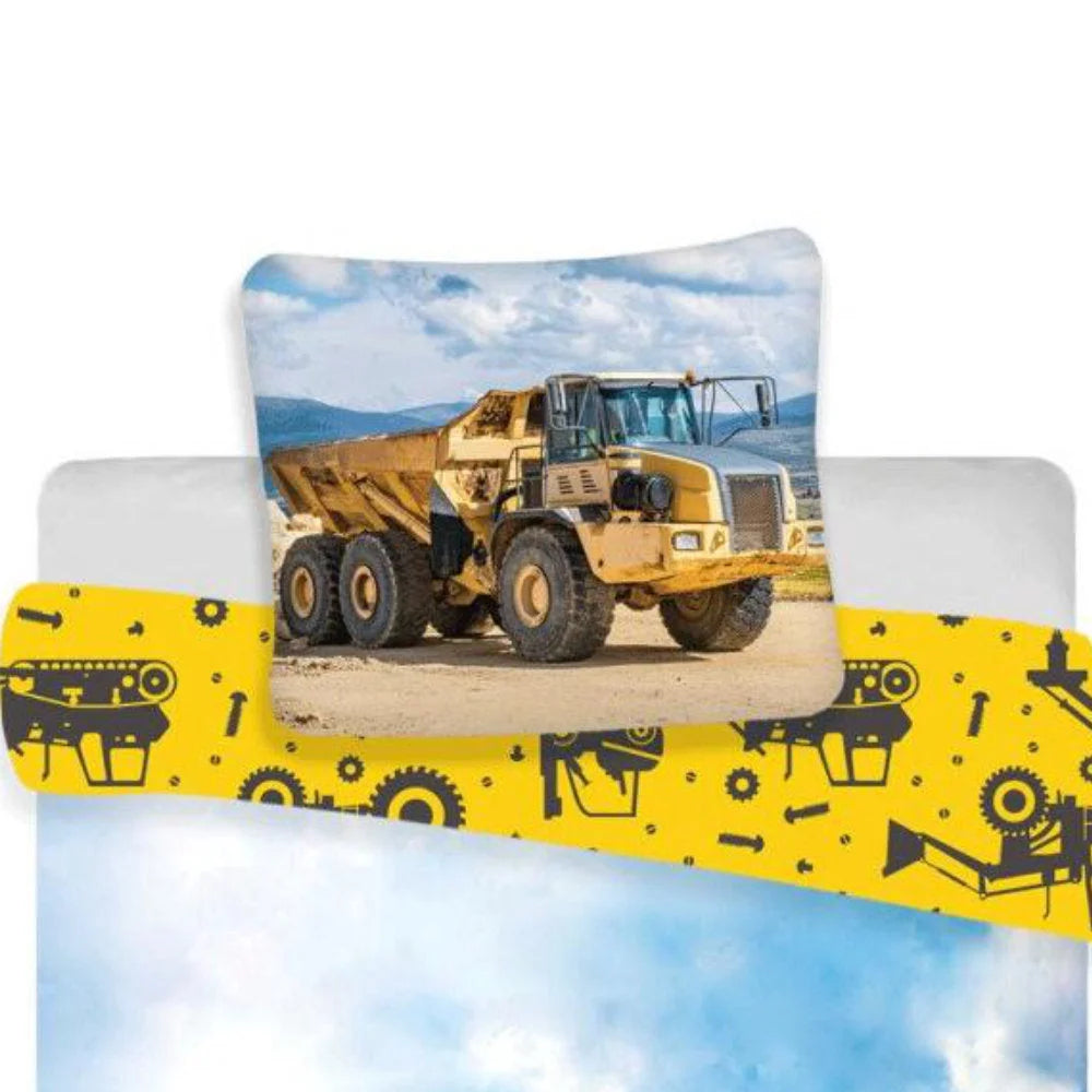 Bulldozer Kipper Baby Bettwäsche 2tlg Set 100x135 40x60 cm 100% Baumwolle (Kopie) - WS-Trend.de