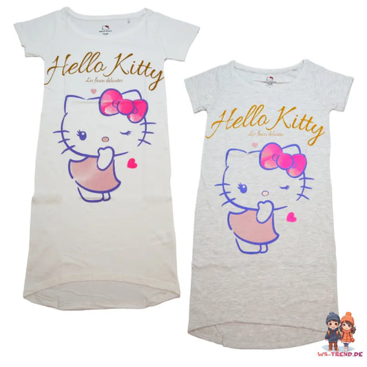 Hello KittyClassic Damen kurzarm Schlafshirt Shirt Nachtshirt - WS-Trend.de XS-XL