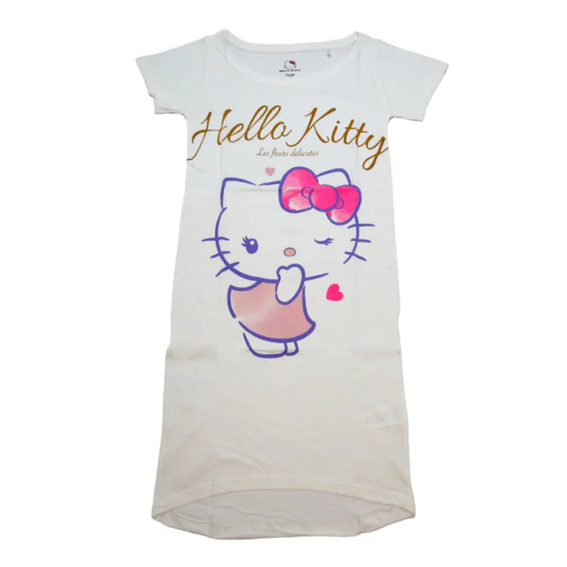 Hello KittyClassic Damen kurzarm Schlafshirt Shirt Nachtshirt - WS-Trend.de XS-XL