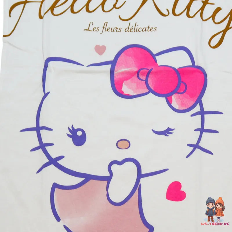 Hello KittyClassic Damen kurzarm Schlafshirt Shirt Nachtshirt - WS-Trend.de XS-XL