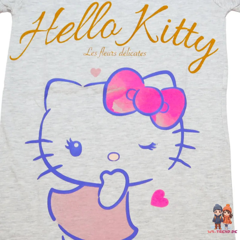 Hello KittyClassic Damen kurzarm Schlafshirt Shirt Nachtshirt - WS-Trend.de XS-XL