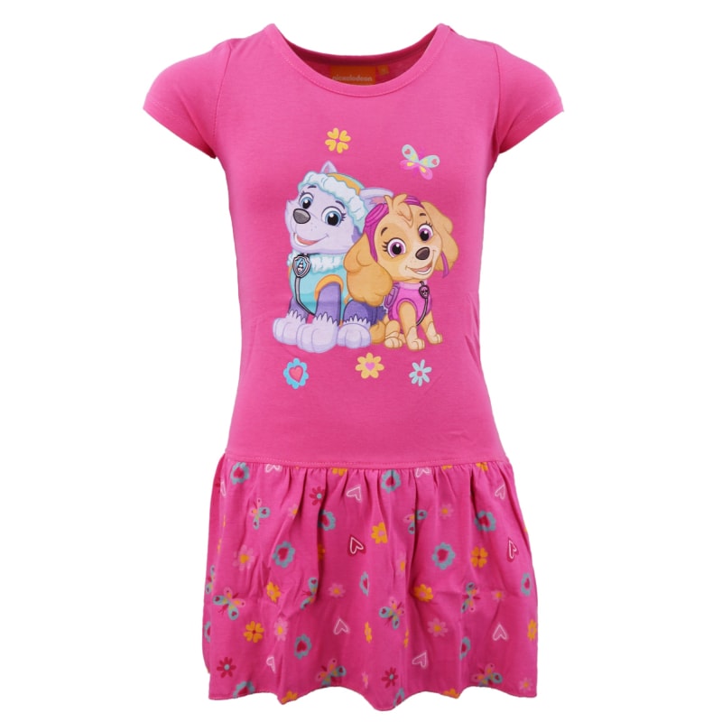 Paw Patrol Skye Everest Kinder Kleid - WS-Trend.de und kurzarm Sommerkleid 98 -128 Baumwolle