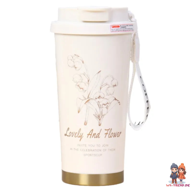 Lovely and Flower Isolierter Kaffeebecher Thermobecher Becher To-Go 550 ml - WS-Trend.de