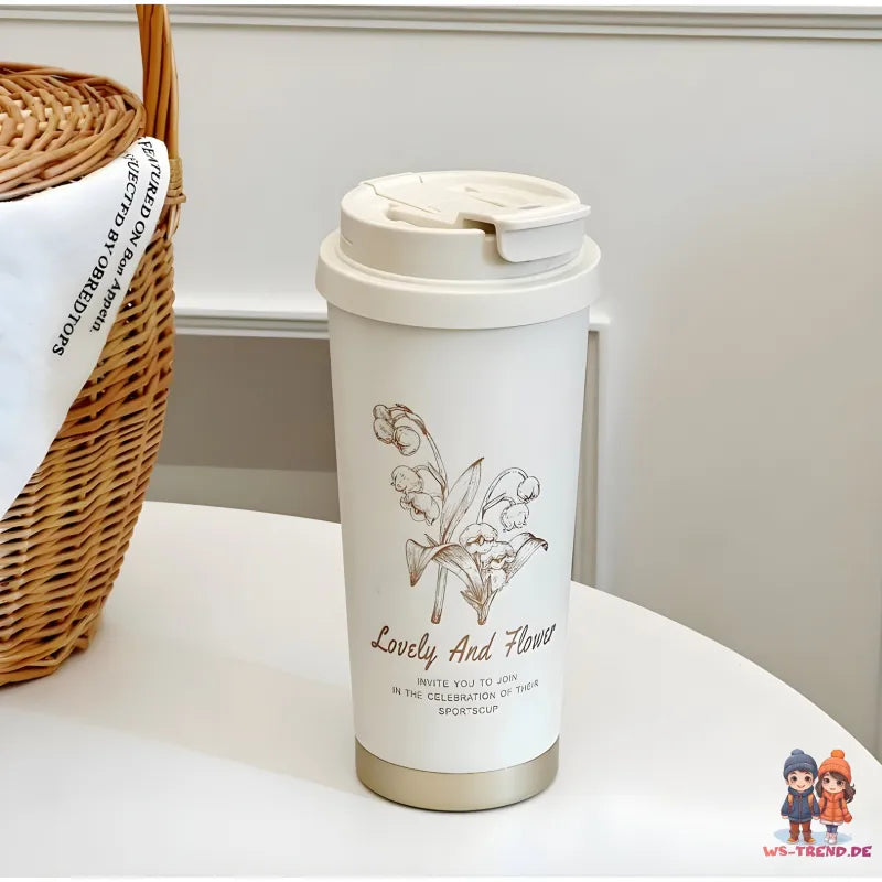 Lovely and Flower Isolierter Kaffeebecher Thermobecher Becher To-Go 550 ml - WS-Trend.de
