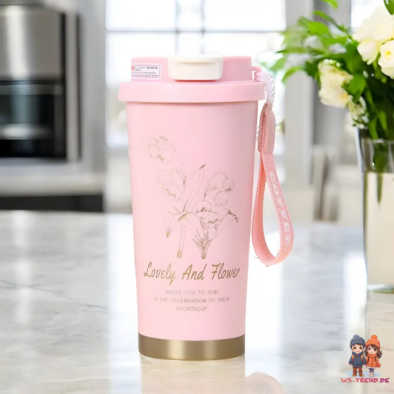 Lovely and Flower Isolierter Kaffeebecher Thermobecher Becher To-Go 550 ml - WS-Trend.de