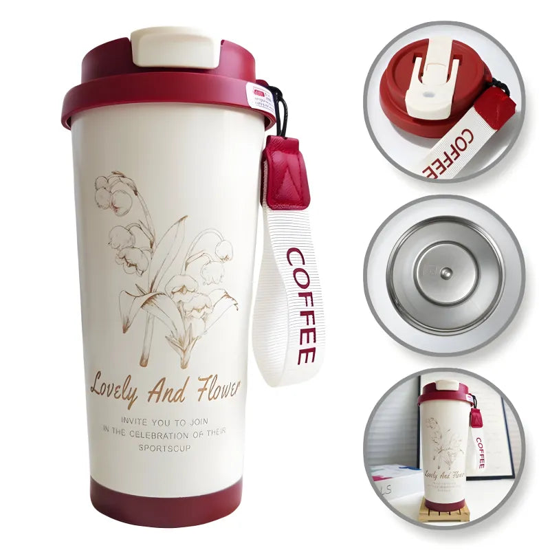 Lovely and Flower Isolierter Kaffeebecher Thermobecher Becher To Go 550 ml WS Trend.de