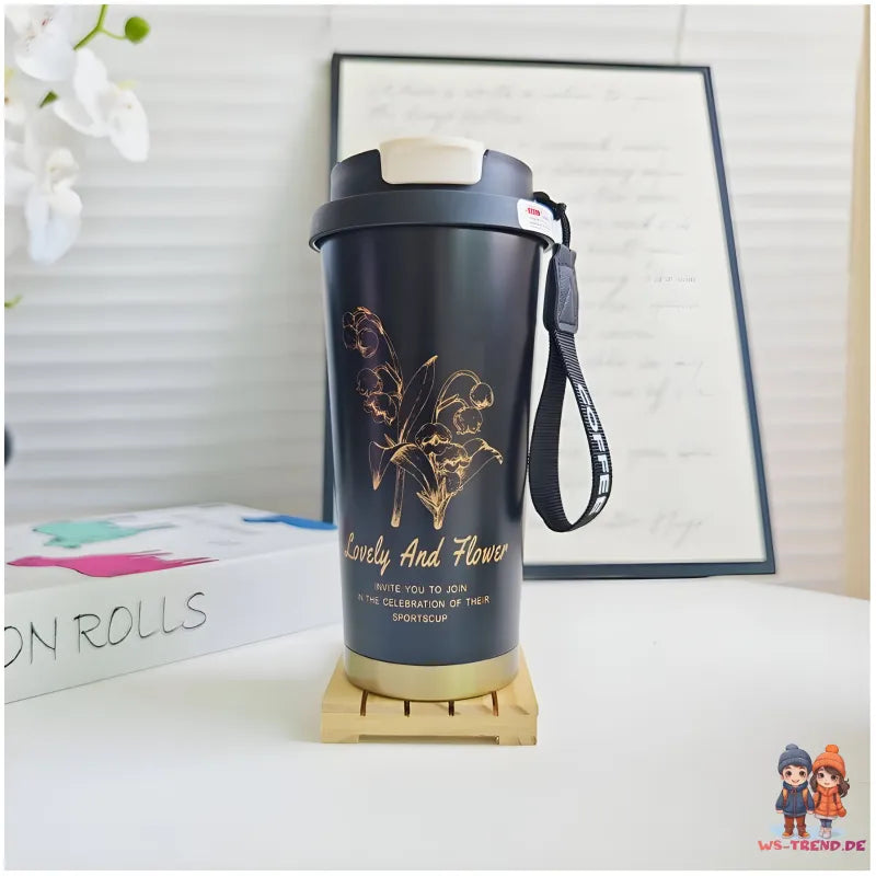 Lovely and Flower Isolierter Kaffeebecher Thermobecher Becher To-Go 550 ml - WS-Trend.de