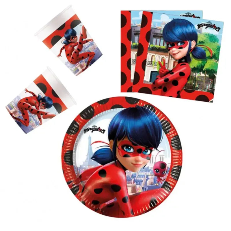 Miraculous Ladybug Geburtstag Deko Set 36tlg.Geschirr Partyset Kindergeburtstag WS Trend.de