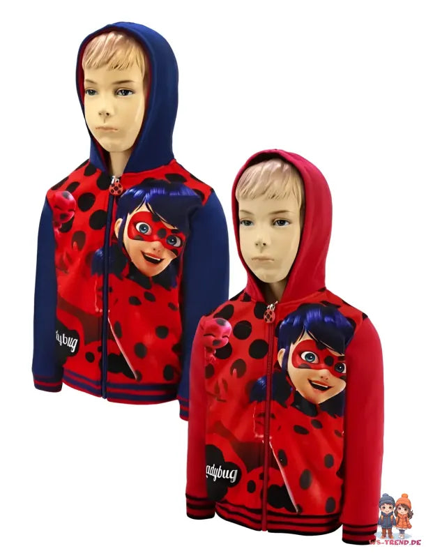 Ladybug Kapuzenjacke Hoodie - Größe 104 bis 140 cm - WS-Trend.de Kinder Kapuzenpullover Sweater Gr. 104-140 Mädchen