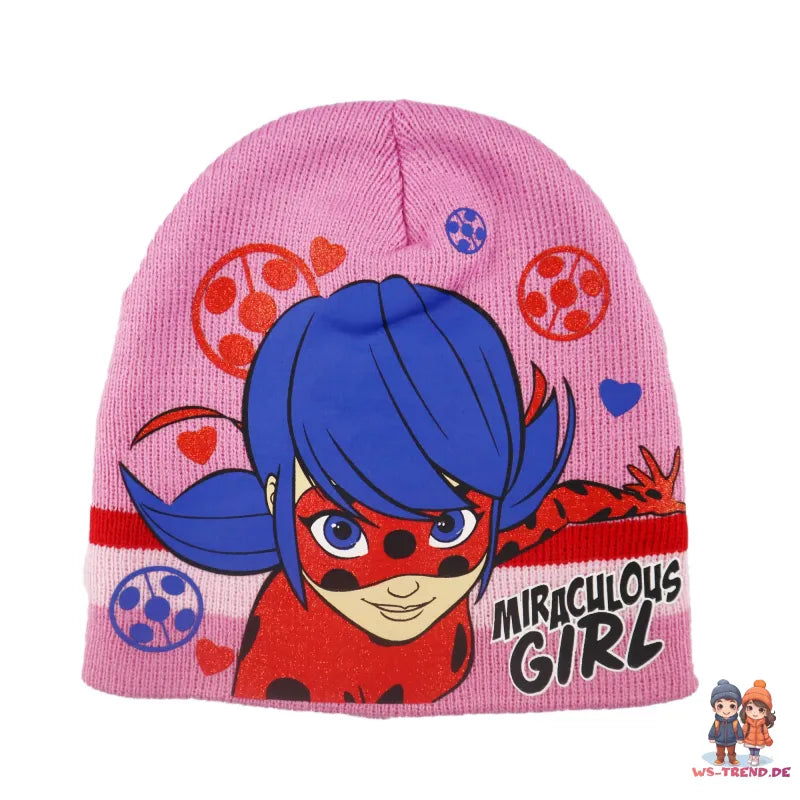 Miraculous Ladybug Kinder 3tlg. Herbst Wintermütze Schal plus Handschuhe - WS-Trend.de