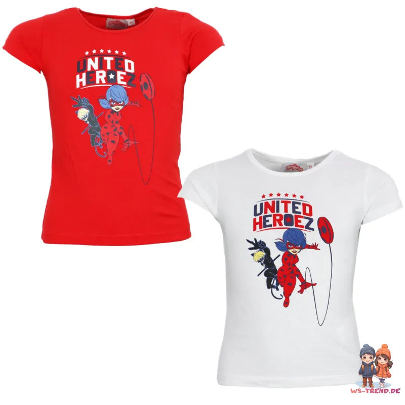 Miraculous Ladybug Cat Noir Mädchen Kinder T-Shirt Shirt - WS-Trend.de Baumwolle 104-128