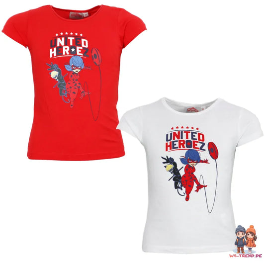 Miraculous Ladybug Cat Noir Mädchen Kinder T-Shirt Shirt - WS-Trend.de Baumwolle 104-128
