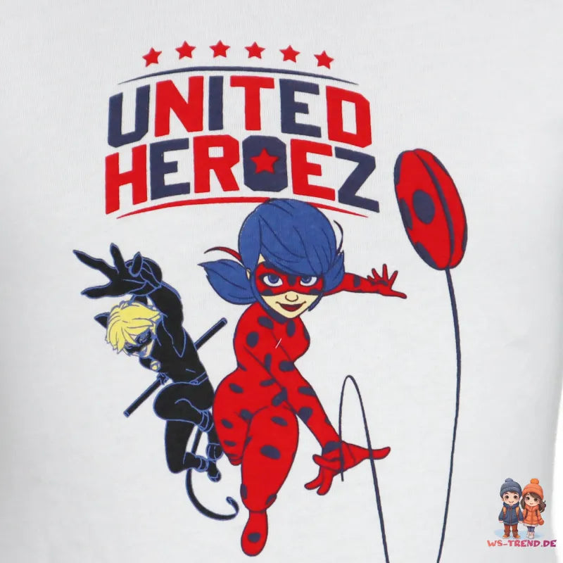 Miraculous Ladybug Cat Noir Mädchen Kinder T-Shirt Shirt - WS-Trend.de Baumwolle 104-128