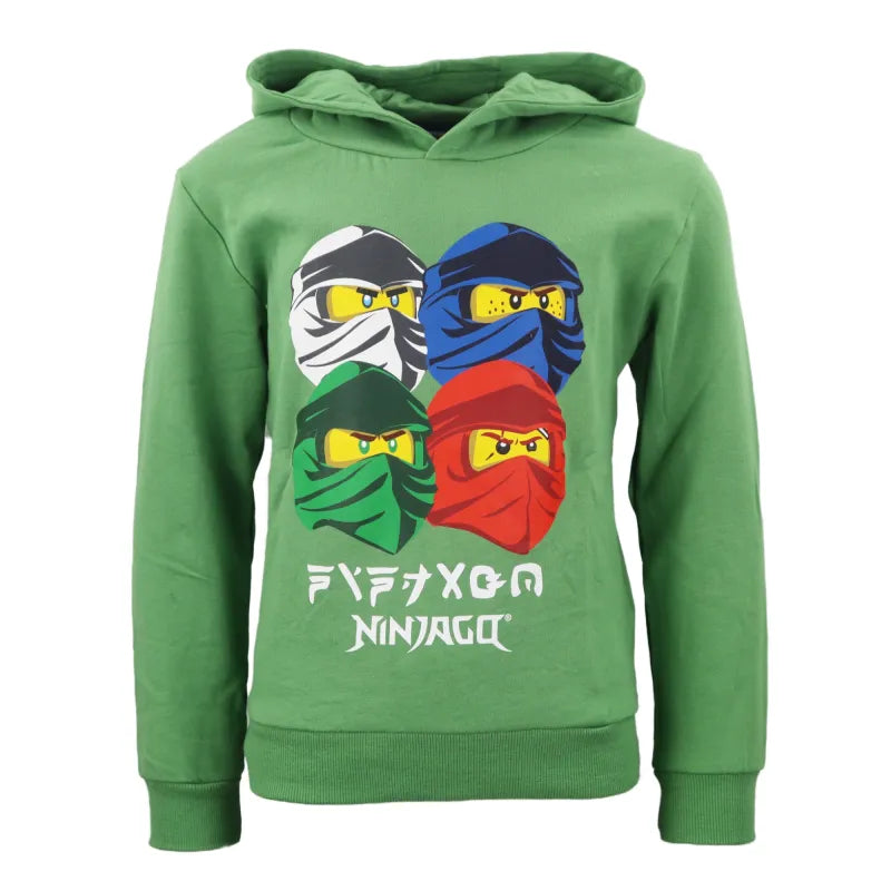 LEGO® Ninjago Kinder Hoodie WS Trend.de Kapuzen Pullover Gr. 98 128 Jungen Blau Grün