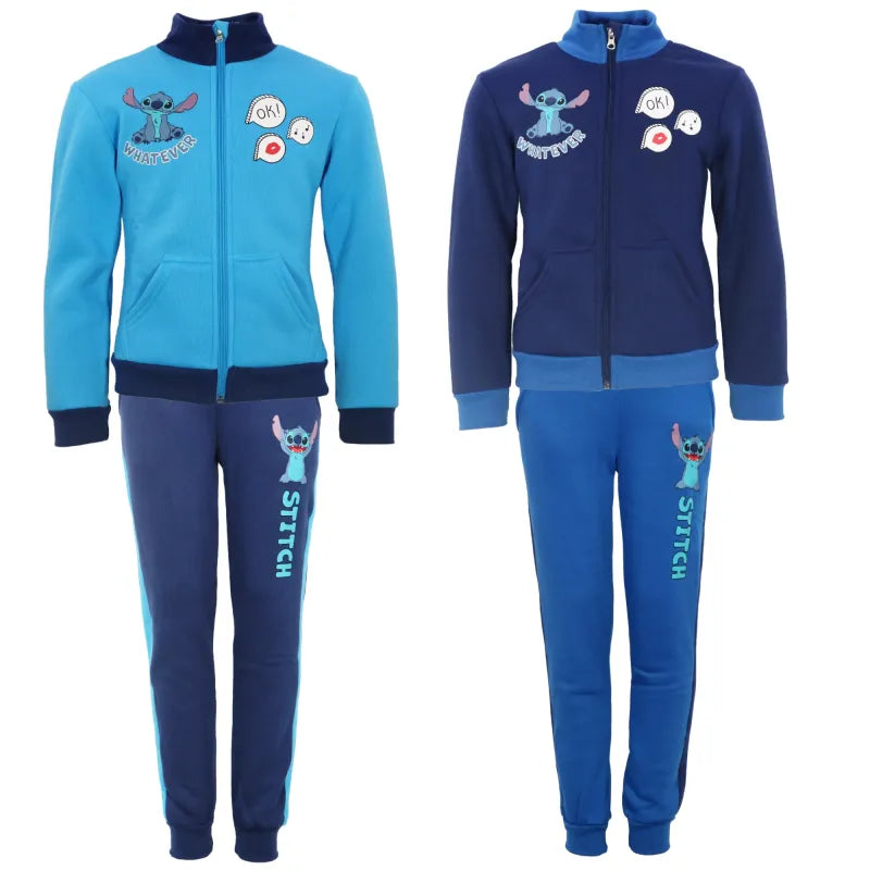Disney Stitch Kinder Fleece Joggingset Sporthose Hose Sweater Jacke WS Trend.de 92 128