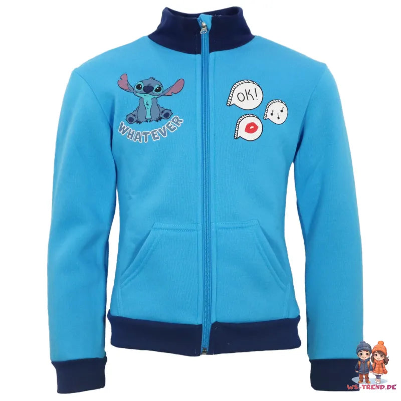 Disney Stitch Kinder Fleece Joggingset Sporthose Hose Sweater Jacke WS Trend.de 92 128