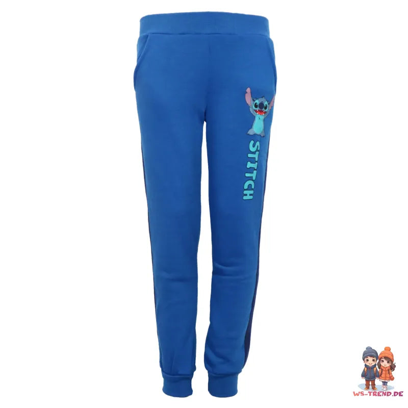 Disney Stitch Kinder Fleece Joggingset Sporthose Hose Sweater Jacke WS Trend.de 92 128