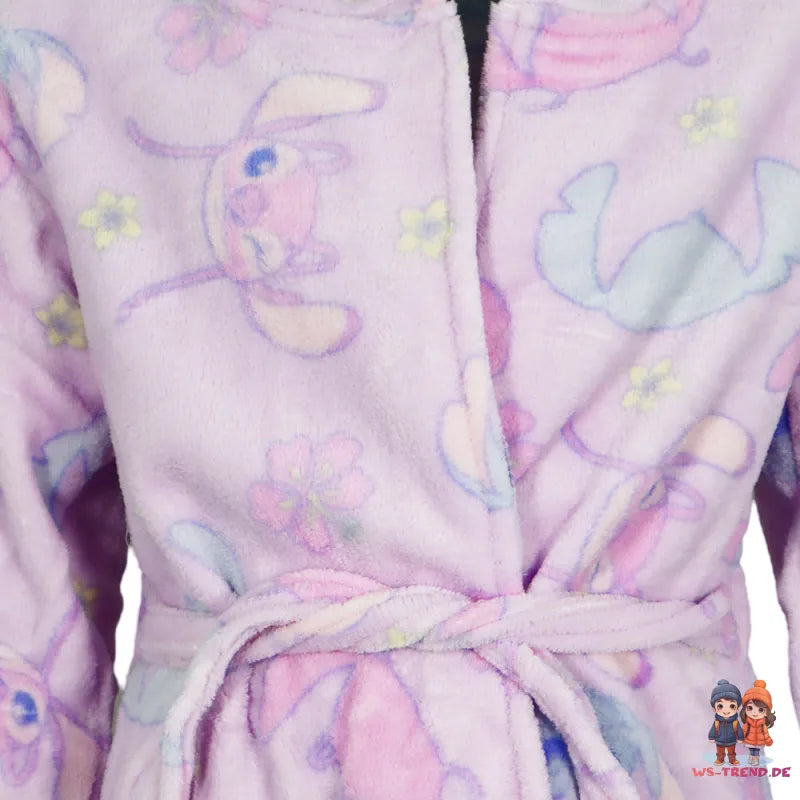 Disney Lilo und Stitch Angel Kinder Coral Bademantel mit Kapuze - WS-Trend.de Gr. 98 - 128