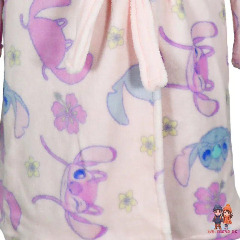 Disney Lilo und Stitch Angel Kinder Coral Bademantel mit Kapuze - WS-Trend.de Gr. 98 - 104