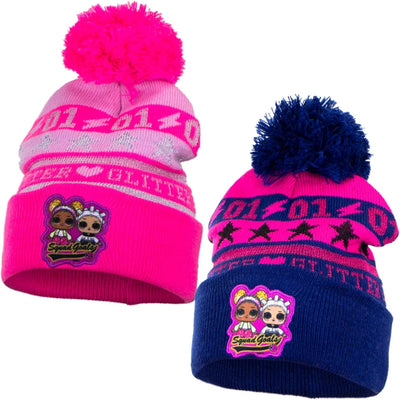 LOL Surprise - Kinder Herbst Wintermütze Bommelmütze - WS-Trend.de - Mütze - Bommel 54 Pink Blau