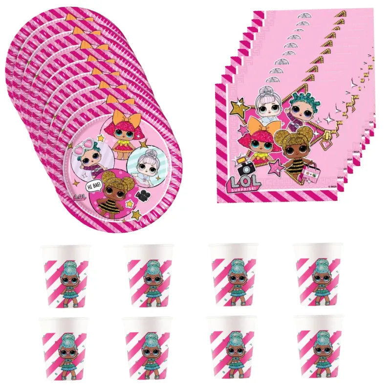 LOL Surprise Partyset Deko Set 36tlg. - WS-Trend.de Geburtstag 36tlg.Geschirr Kindergeburtstag