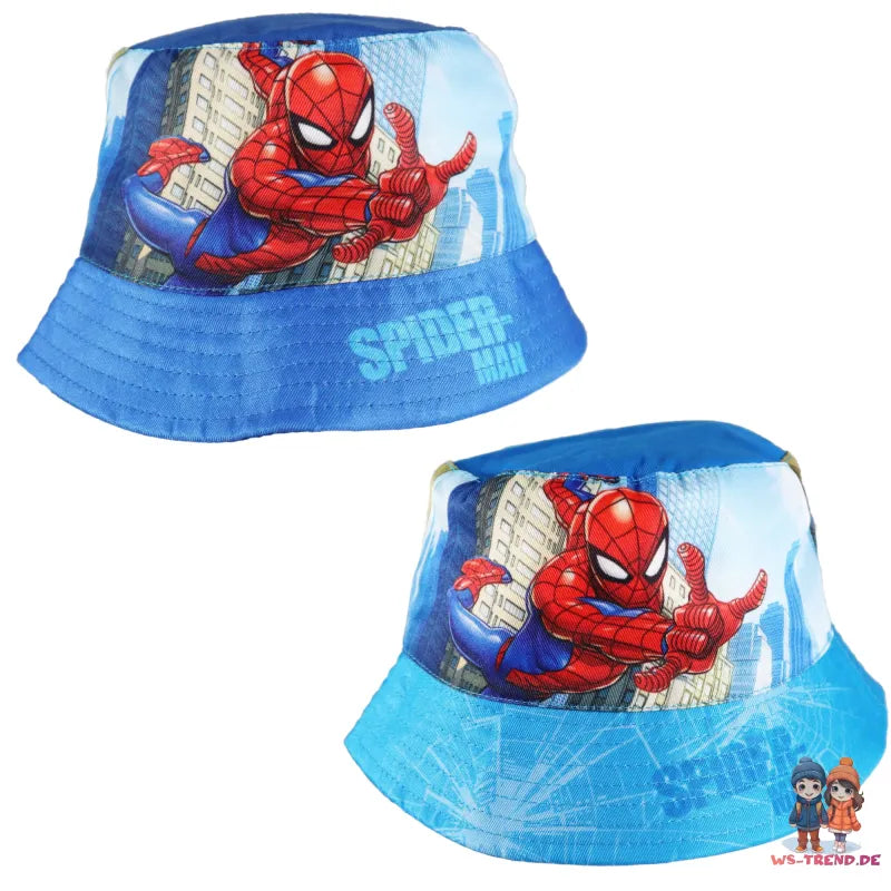 Marvel Spiderman Kinder Jungen Fischermütze Fischerhut Hut - WS-Trend.de Sommerhut Gr. 52-54