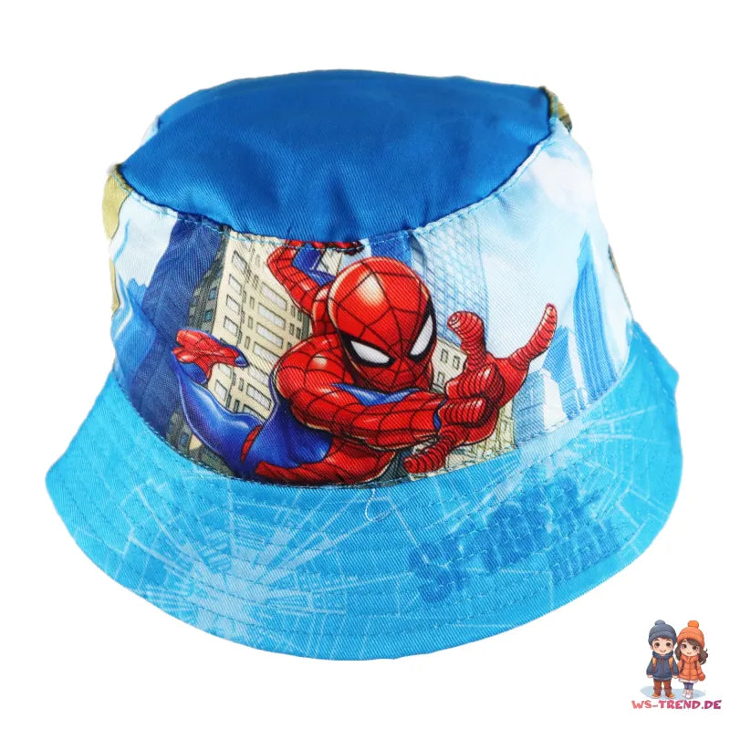 Marvel Spiderman Kinder Jungen Fischermütze Fischerhut Hut - WS-Trend.de Sommerhut Gr. 52-54
