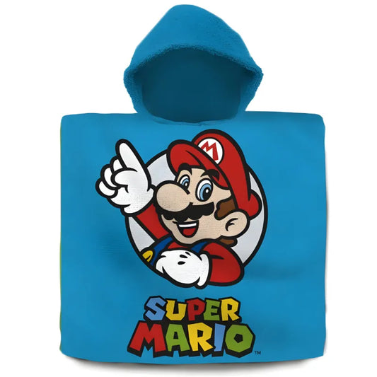 Super Mario Gamer Kinder Poncho Badeponcho 100% Baumwolle - WS-Trend.de
