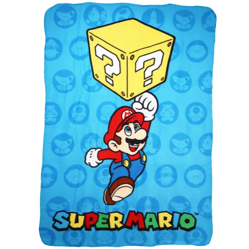 Super Mario Kinder Fleecedecke leichte Kuscheldecke 100x140 cm - WS-Trend.de